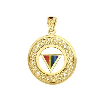 Celtic Knot LGBTQ Pride Solid Gold Pendant GPD729 - Jewelry